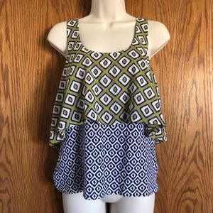 Anthropologie Meadow Rue Tank Top Ikat Print Sz XS